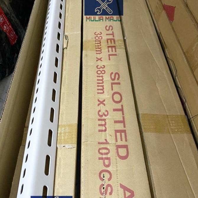 Besi siku lubang 2mili PUTIH /besi siku rak 2milix38mmx3meter TEBAL Murah