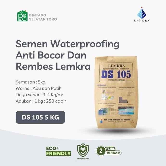 SEMEN WATERPROOFING ANTI BOCOR DAN REMBES LEMKRA DS 105 / 5 KG Murah