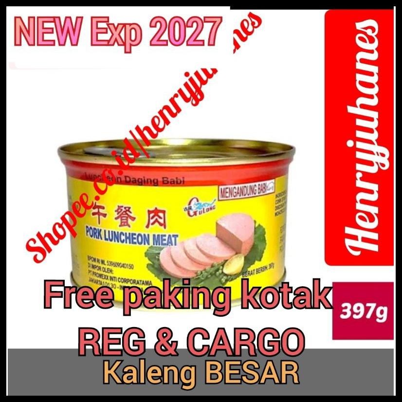 

397 GRAM GULONG CANNED HAM PORK LUNCHEON MEAT / FREE PAKIING KOTAK UNTUK REG DAN CARGO DAGING BABI/ DAGING MALING NON HALAL