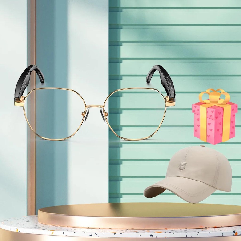 

Smart Glasses AI Translator+Gift/Kit Dialogue Video Call Real Time Translation Gold Frame Bluetooth Smart Translate Glasses