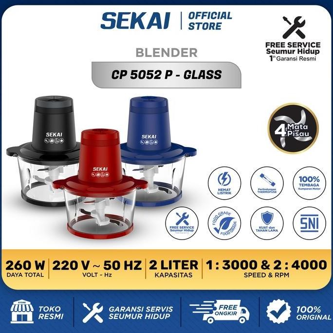 

Terlaris Sekai Blender Chopper Penggiling Daging Sayur Buah 2 Liter - Cp 5052