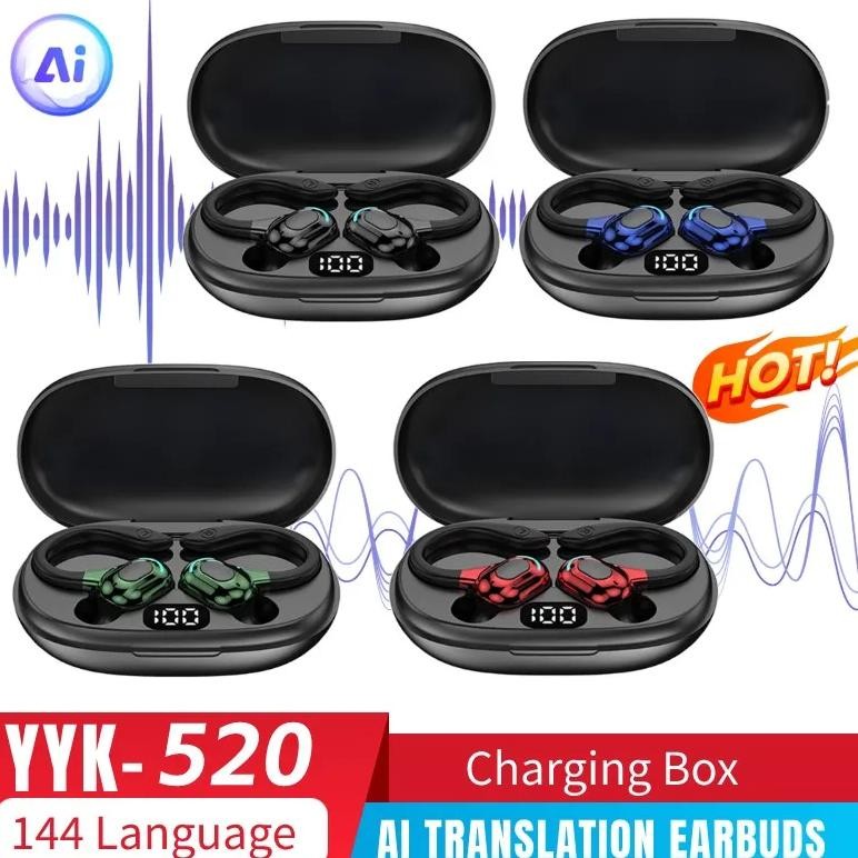 

AI Smart Translation Earphones BT 5.0 Real-time 144 Language Translation Earbuds Wireless Noise Reduction Open-Ear Headphones