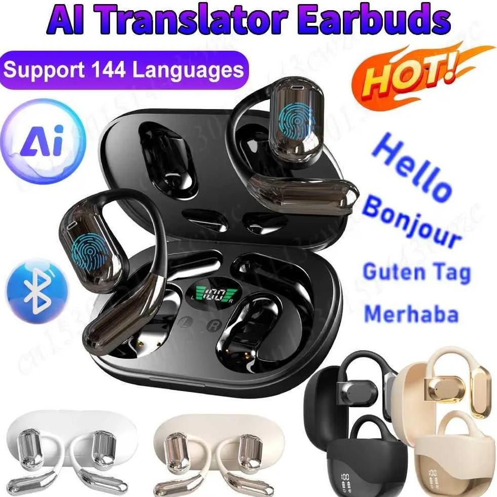 

New 144 Languages Language Translator Earbuds Wireless BT Translation Earbuds Real Time Translation Headphones for Business
