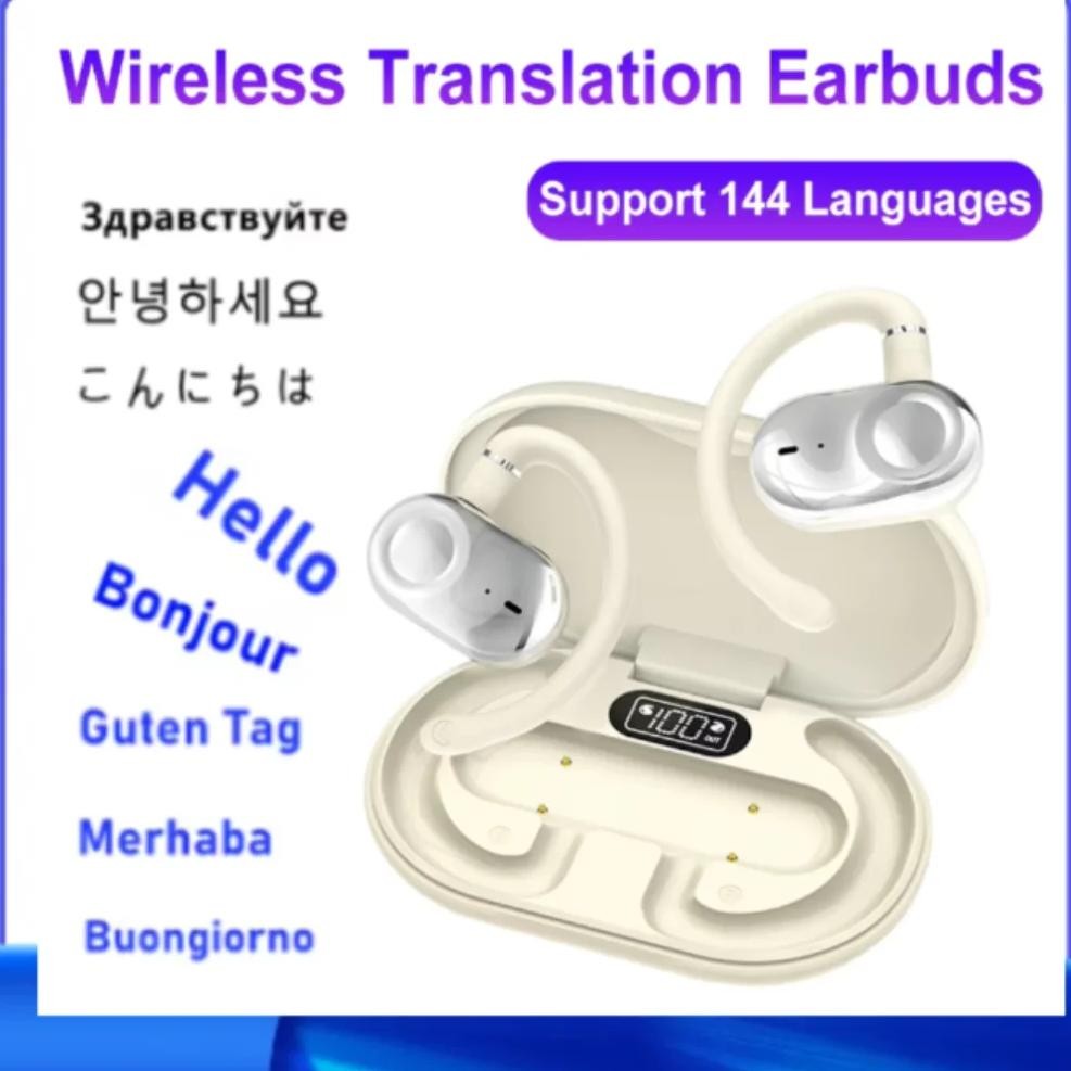 

JM18 AI Language Translation Headphones Bluetooth 5.3/5.4 Translation Earbuds Noise Cancelling Real-Time Translation Earphones