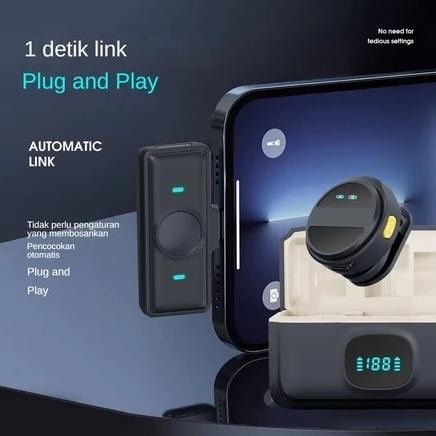 Ecore A30 Mic Wireless Clip on 2.4GHz Mikrofon Bluetooth Lavalier Mic Portabel Audio Video pembuatan