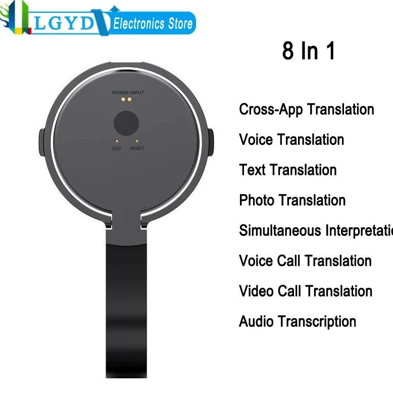 

8 In 1 Multifunctional Translator Bluetooth Voice Translator AI Simultaneous Interpretation Photo Audio Video Call Transcription
