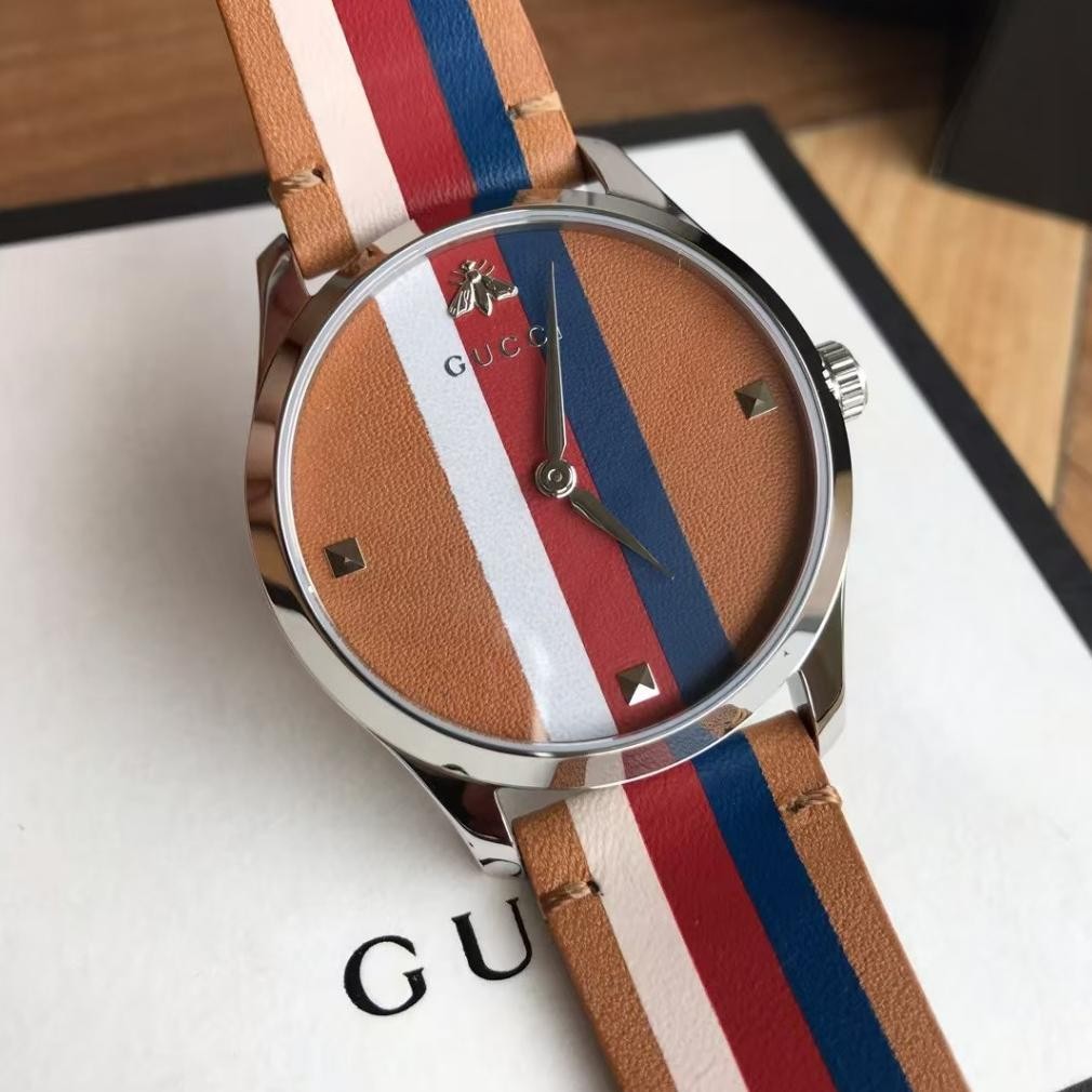 New Original Gucci G-Timelessgucci Series Belt Style Uni Watch Murah