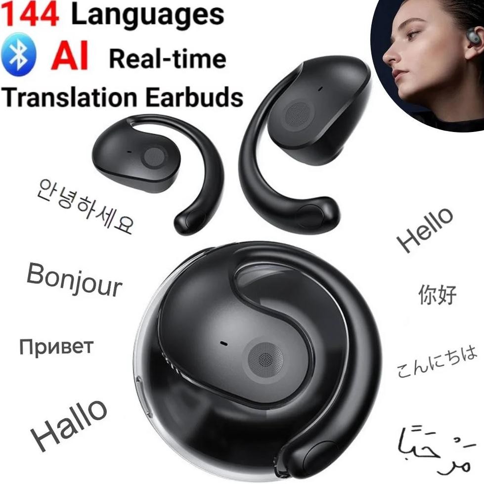 

Wireless BT AI Translation Earbuds 144 Languages Translator Earbuds Smart Voice Translator for Travel Business and Learning