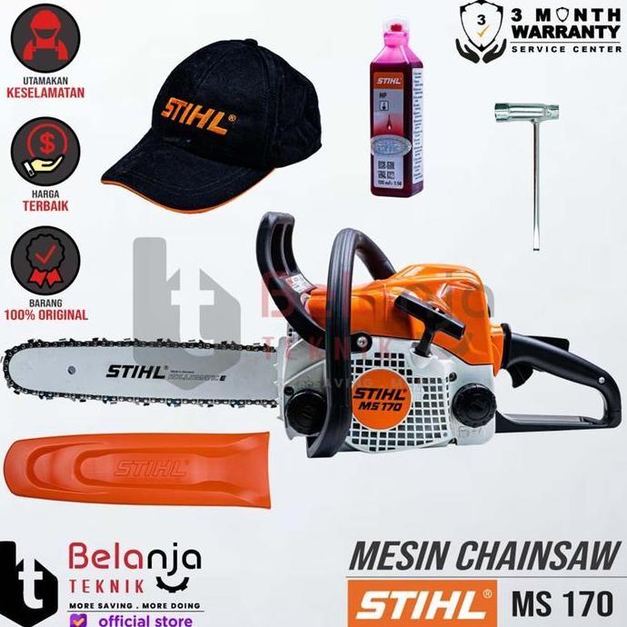 BERKUALITAS STIHL CHAINSAW MS 170 14 INCH MESIN POTONG KAYU MS170 GERGAJI KAYU 14"