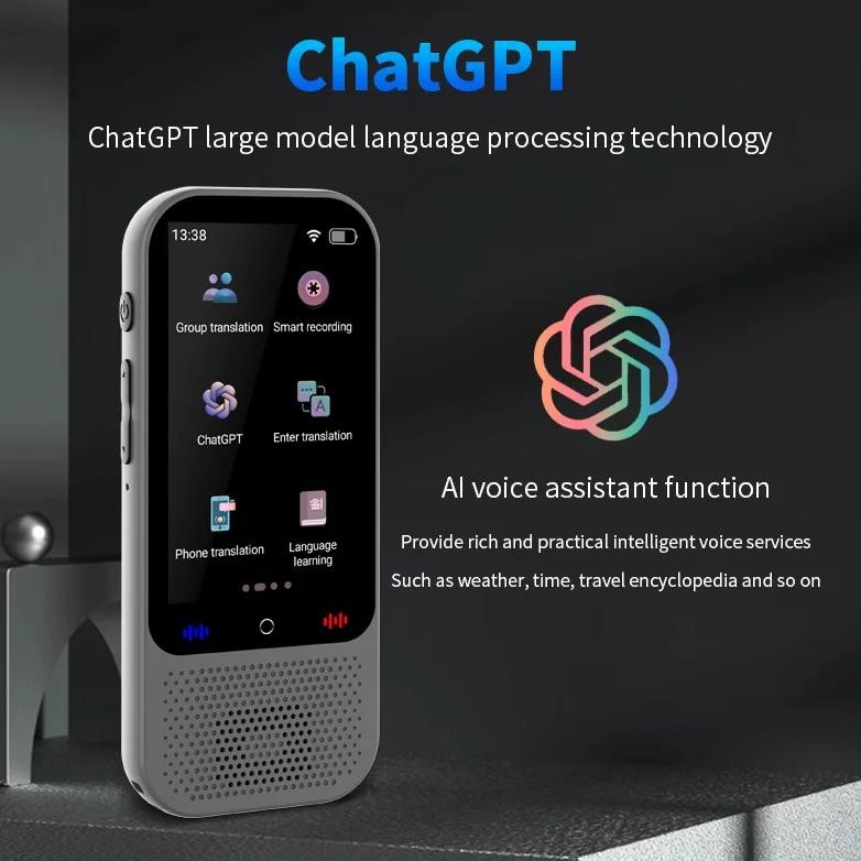 

S80 Pro Portable Language Translator Device with 138 Languages Voice Translating 16 Offline Translation ChatGPT Function