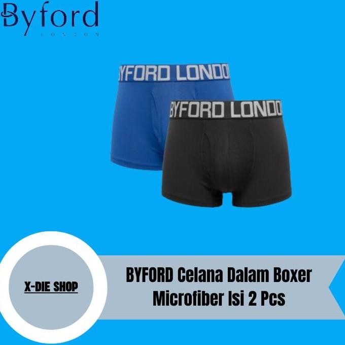 Celana Dalam Byford Shorty Boxer Long Leg Boxer Isi 2 Pcs Microfiber Terbaru
