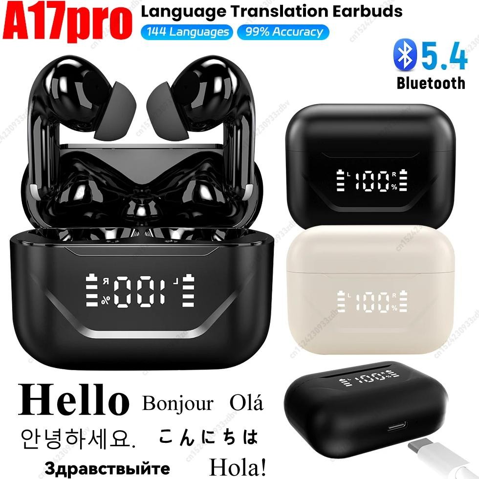 

Smart AI Language Translation Earbuds Long Battery Life 144 Languages Translator Earbuds Translator Device for Android and iOS