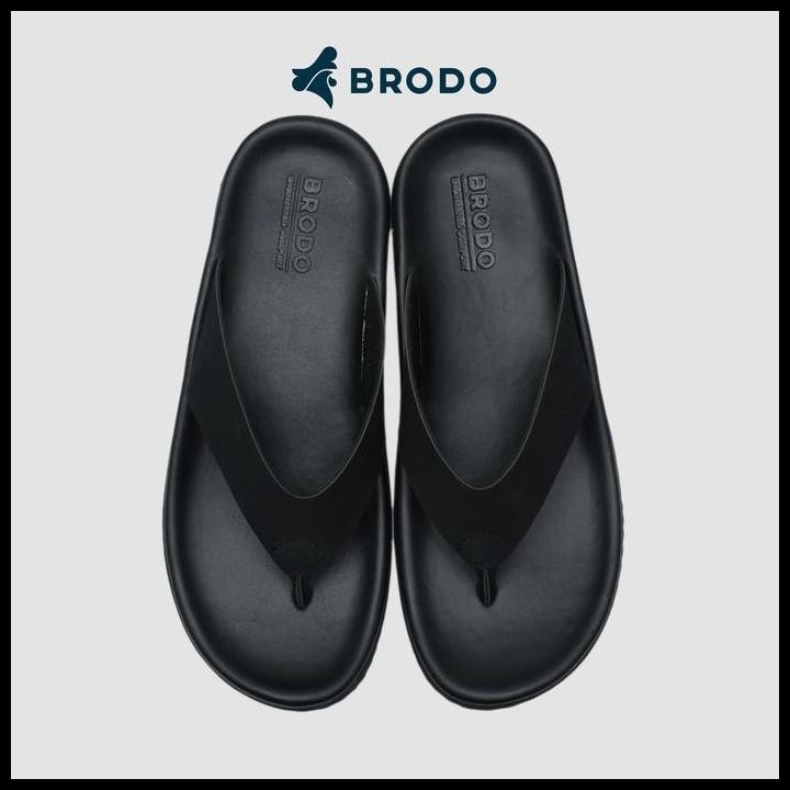Sandal Pria Brodo Flipper Full Black Original Best Seller