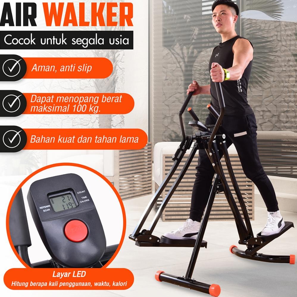 Air Walker Climber Elliptical Trainer Freestyle Glider Alat Olahraga Fitnes Gym KM606 KM607