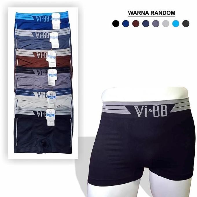 Celana Boxer Pria Vi&Bb Original Bahan Rajut Premium Berkualitas Promo