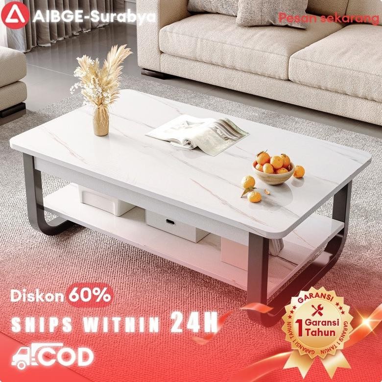 Meja Tamu Minimalis Meja Ruang Tamu Meja Motif Marmer Solid 120x60x42CM
