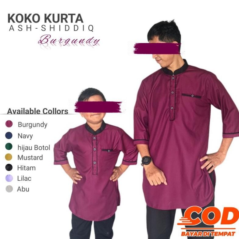 gha-65 ed-7 Baju Koko Kurta Pria Couple Ayah dan Anak laki laki Lengan 3/4 Bahan Toyobo Royal Mix wa