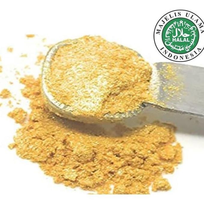 

[Ready/Spesial] Ru Metallic Gold Lustre Bubuk Emas Edible Fondant Dekorasi Cake Kue 1G [Terlaris&Recommended]