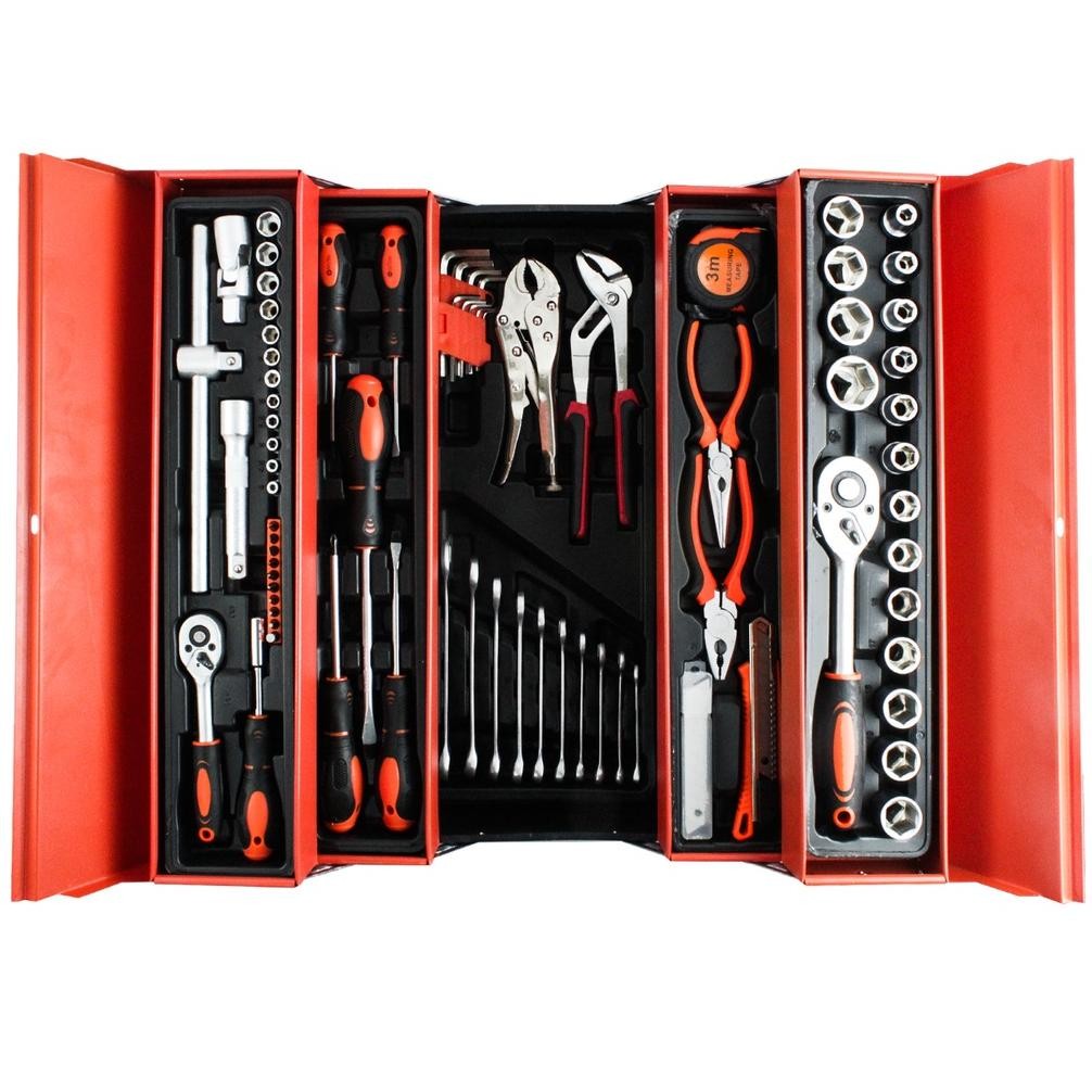 ew-45 yl-24 Tool Kit 85 Pcs Tool Box Perkakas Kunci Sok Set Pekerjaan Mobil Tool Box Set Alat Bengke
