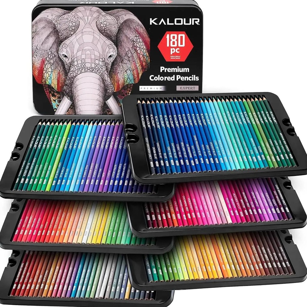 

Kalour 50/72/180/240/300 Pcs Oil Colored Pencils Set Professional Drawing Color Pencil For Artist Coloring Sketch Art Supplies