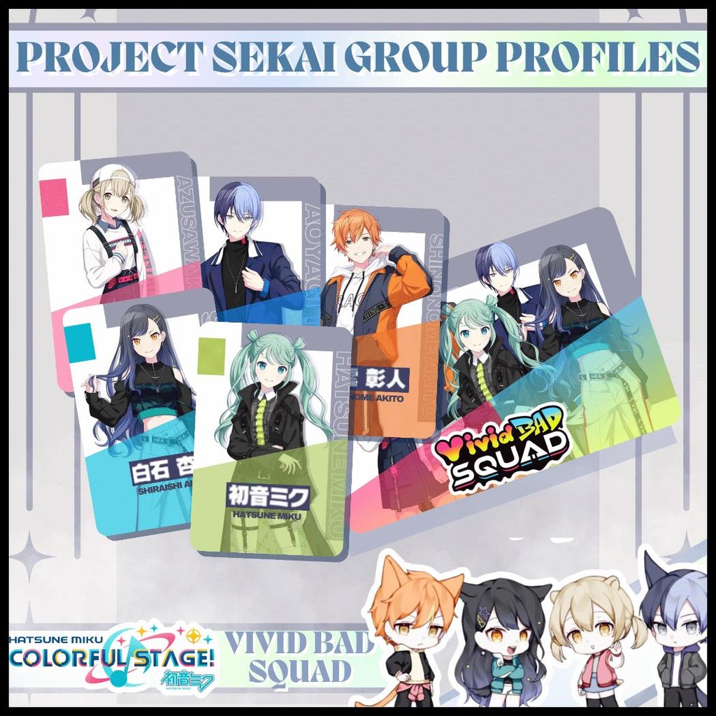 PROJECT SEKAI PHOTOCARDS| VIVID BAD SQUAD : PROFILES| DOUBLE-SIDED GLOSSY| UN PHOTOCARDS