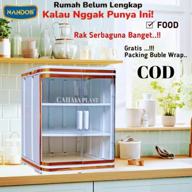 Rak Tempat Penyimpanan Makanan Susun 3 Serbaguna Putih Bening FOOD NAIBA