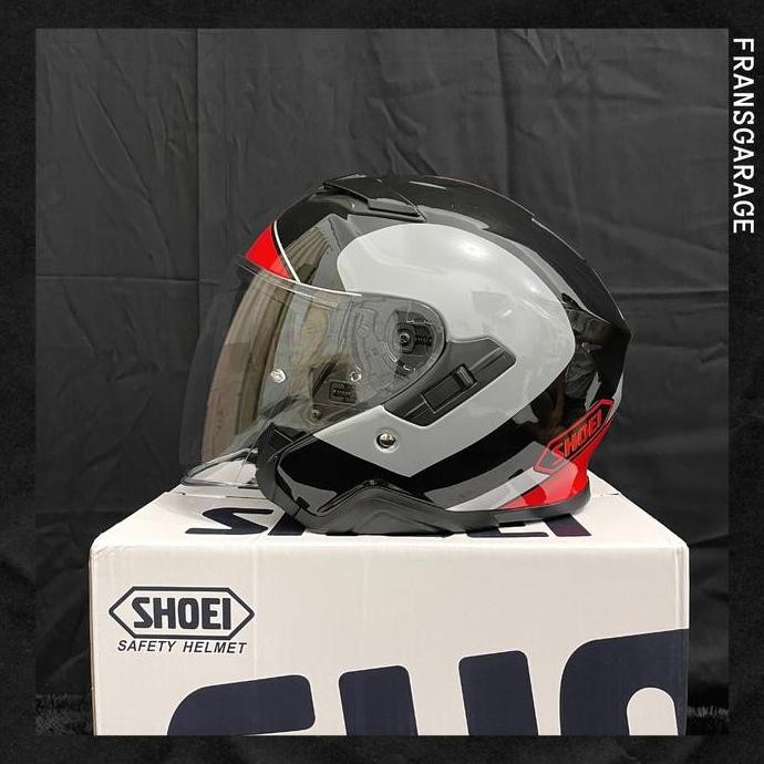 NEW HELM SHOEI JCRUISE HALF FACE MERAH ABU REPLIKA 1:1 MIRROR