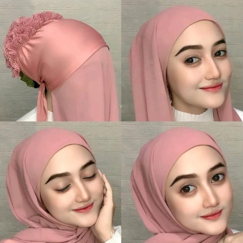 Mudah Digunakan Adiezca Pashmina Inner Turki Cepol/ Pasmina Ceruty Inner Sanggul Ubur-Ubur Premiun B