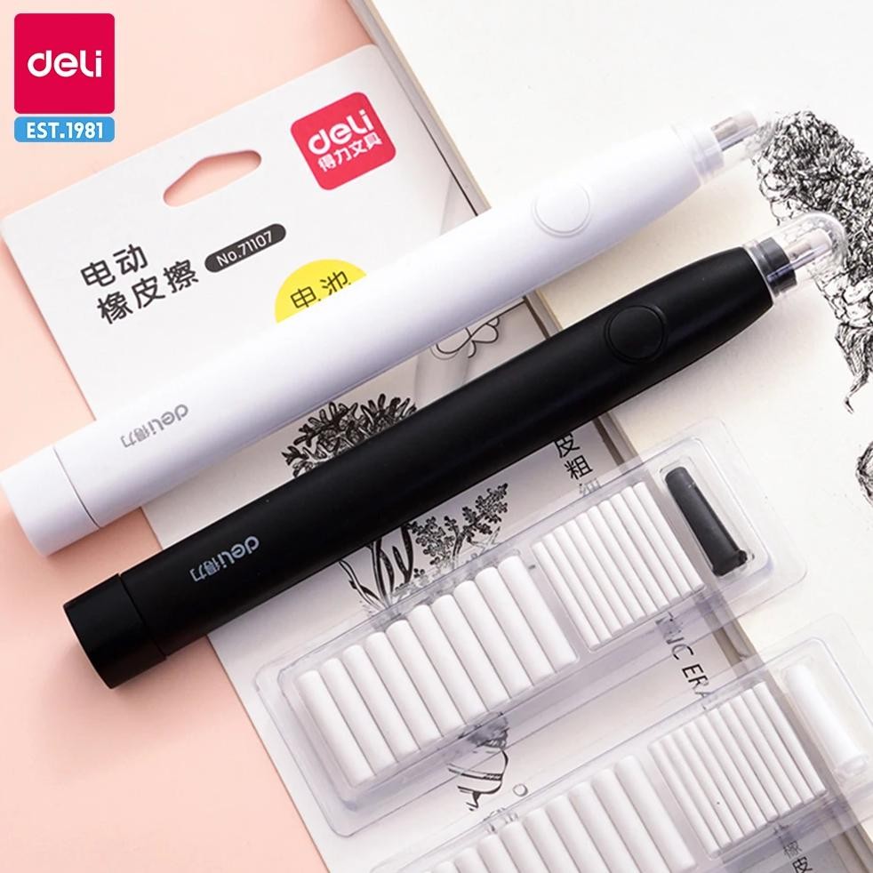 

Deli Adjustable Electric Eraser For Sketch Drawing Erasing Writing With Rubber Refills Electric Rubber Pen School Pencil Eraser