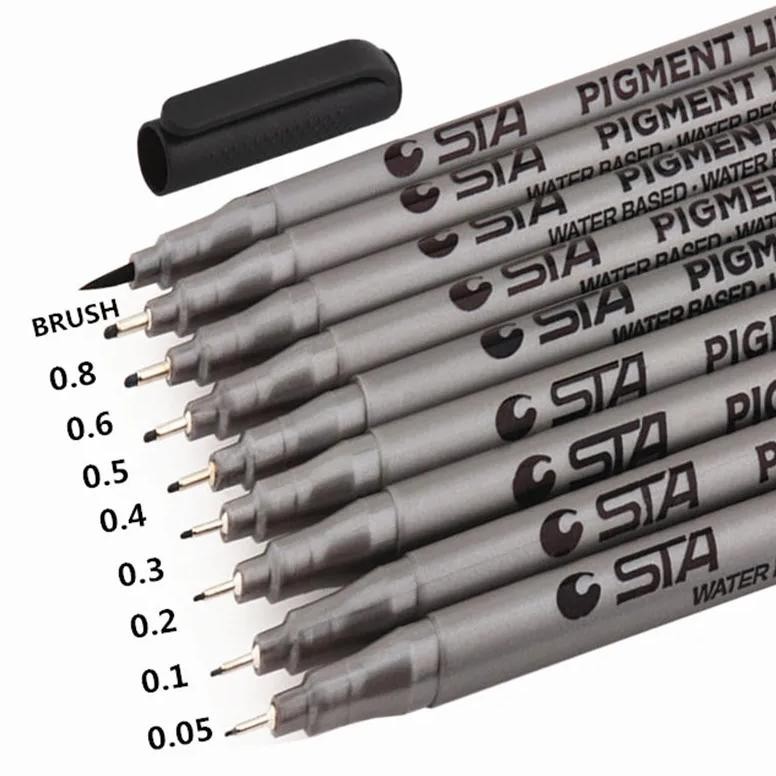 

Waterproof Art Markers Brush Pen Sketch Drawing Comics Pigment Line Pens Office School Stationery Supplies