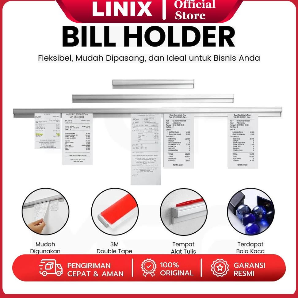 

LINDU Linix Bill Holde / Capitan Nota Stainless / Receipt Holder / Penjepit Kertas Bon Bill / 60cm / 100cm