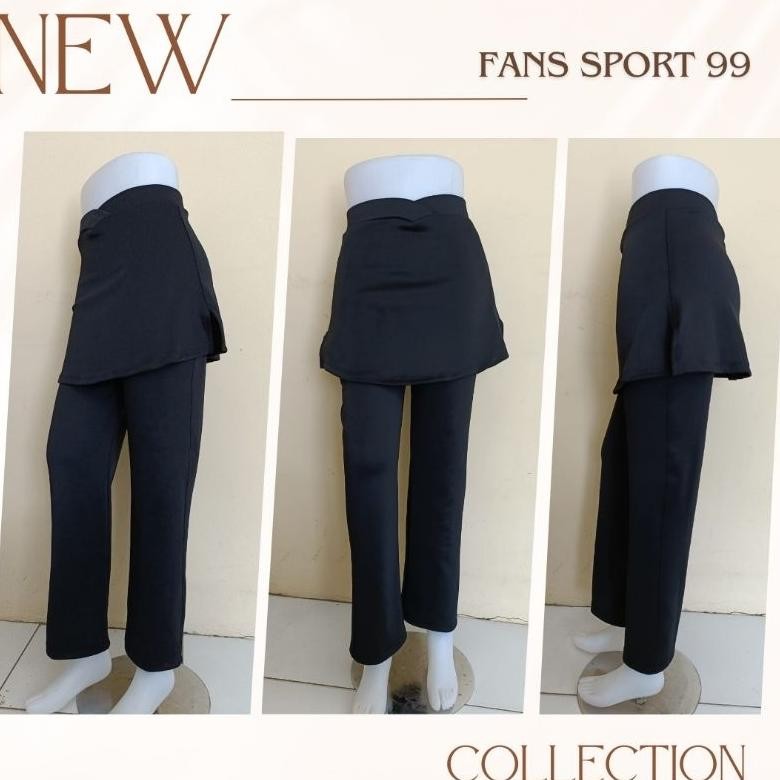 Produk Terbaru Celana Senam Rok Polos Warna Hitam Bahan Scuba Tebal & Melar>>Celana Olahraga Wanita>