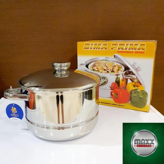 Tersedia Panci Kukus Steamer Bima Prima 24 cm Serbaguna Stainless Steel