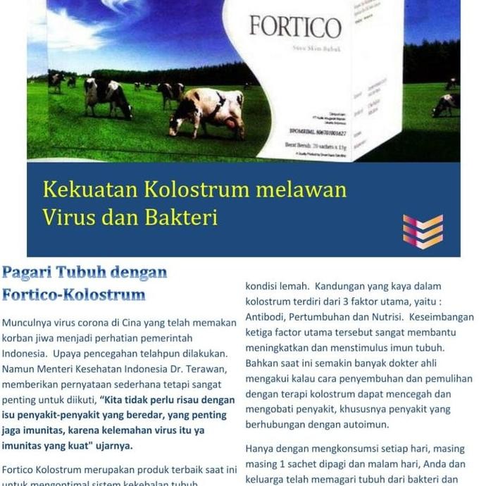 

TERBARU - Susu Fortico (Kolostrum) 20 sachet