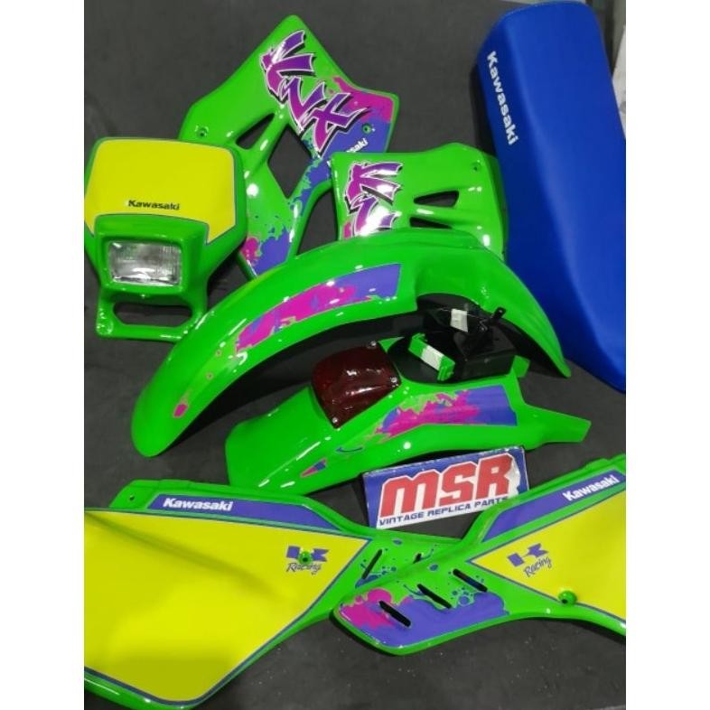 BODYSET KLX150 VINTAGE LOOK CUSTOM LENGKAP CAT DAN DECAL