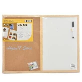 

BI-SILQUE CORK PIN BOARD PAPAN TULIS KAYU KOMBINASI WHITE 90X60 CM Kualitas Original