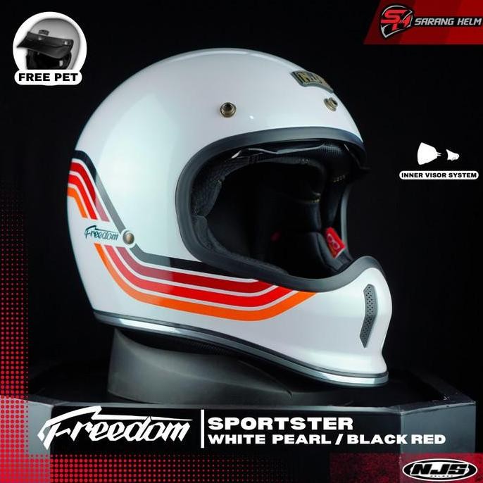 TERMURAH - NJS FREEDOM SPORTSTER - Helm Retro | NJS | NJS Retro | Freedom | Helm NJS Motif | Sportst