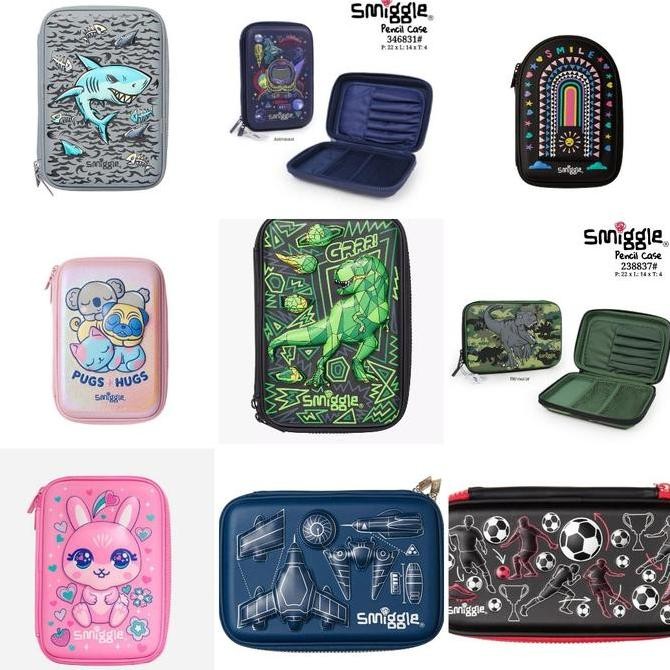 

Smiggle Hardtop Pencil Case Pug Hug, Budz Bunny, Shark, Astronot/ori Kualitas Original