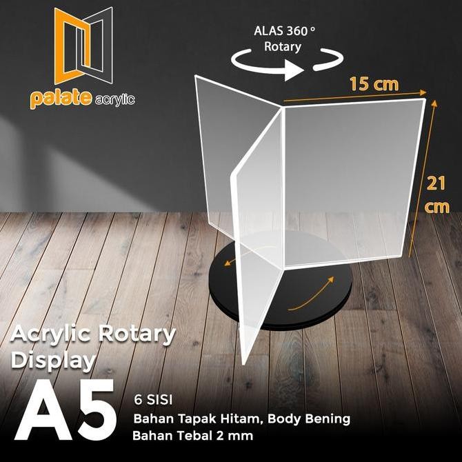 

Akrilik Display Putar / Stand Brosur Meja Putar A5 6 Sisi Bintang Kualitas Original