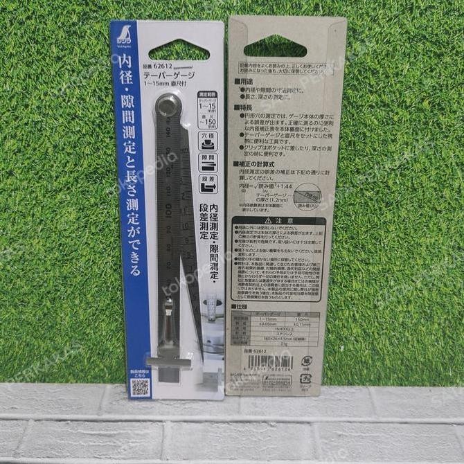 

Taper Gauge 1-15 mm & Penggaris 15 cm Stainless Steel SHINWA 62612 Kualitas Original