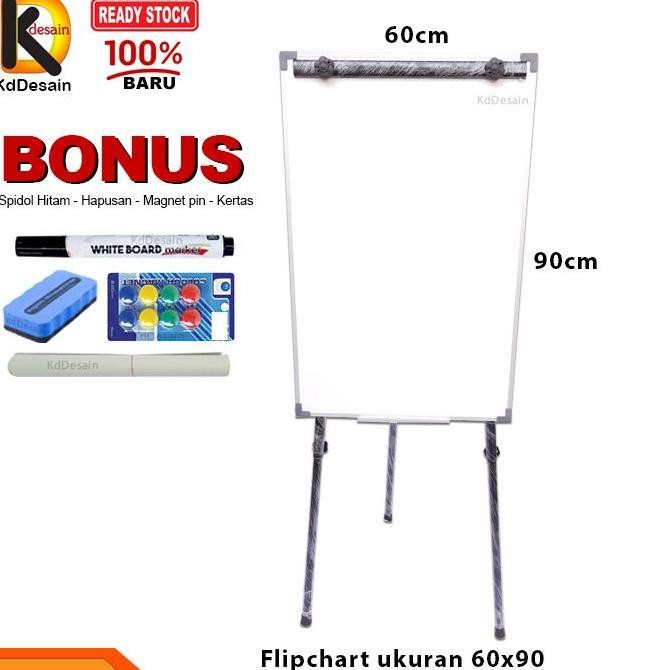 

Flipchart 60 x 90 Magnetic Spidol Magnet Hapusan Kertas Kualitas Original