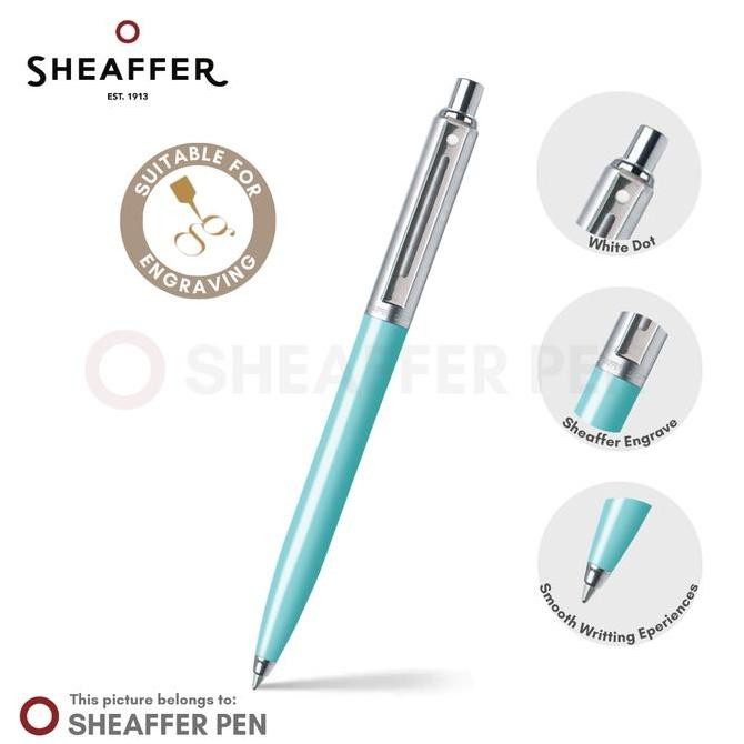 

Sheaffer Sentinel Brushed Chrome Cap & Turquoise Barrel Ballpoint Kualitas Original