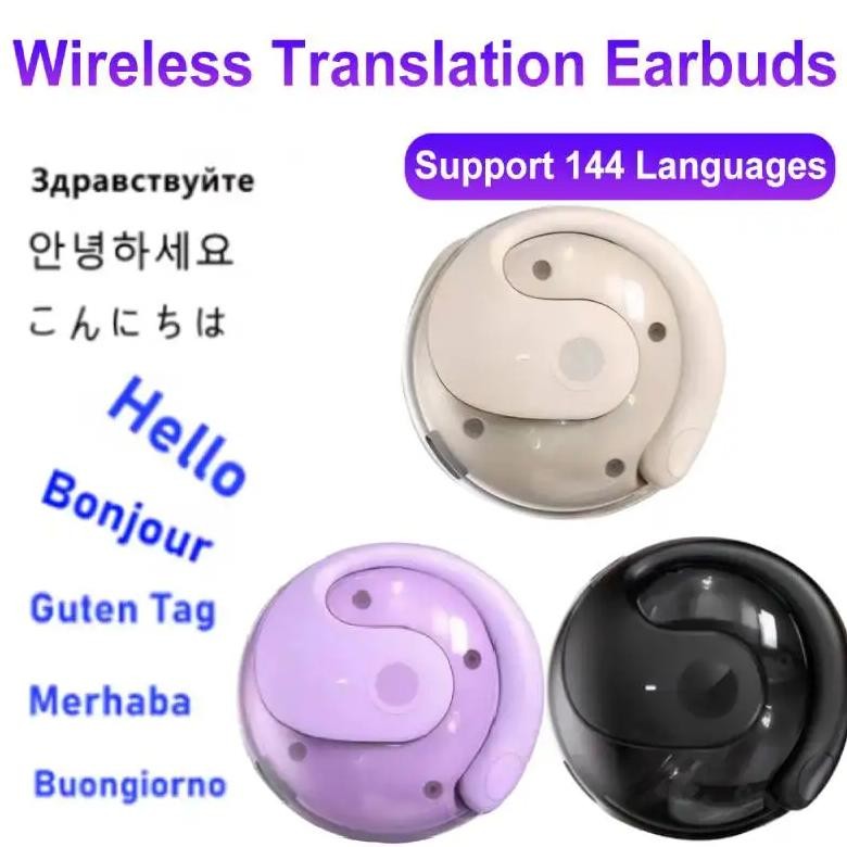 

Wireless BT AI Real-time Translation Earbuds 99% Accuracy 144 Languages Ear Hanging Translation Earphones Smart Voice Translator