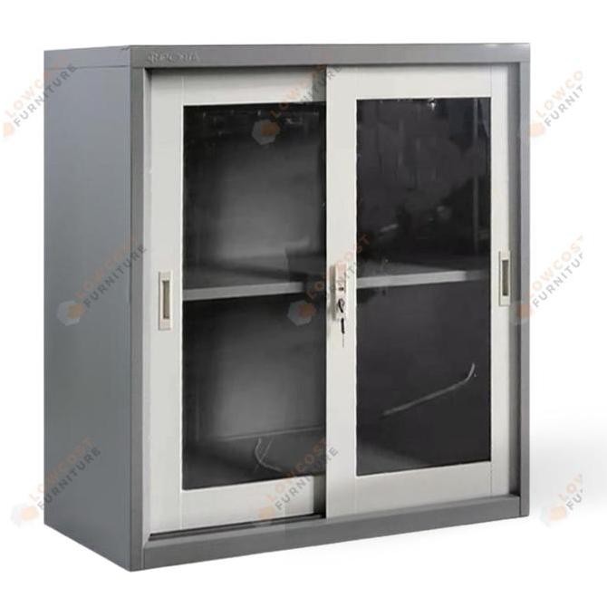 

Lemari arsip kantor besi half 1/2 pintu ayun kaca warna kombinasi Kualitas Original