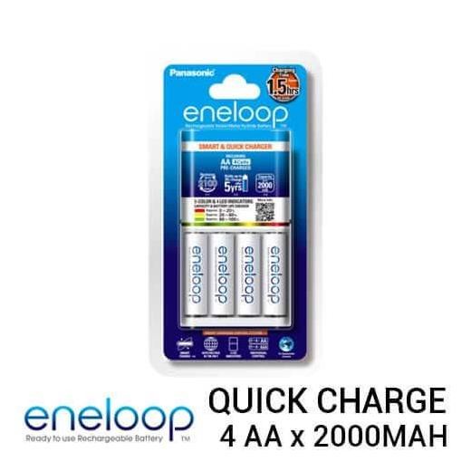 BATERAI PANASONIC ENELOOP Quick Charger - 4pcs AA Baterai Kualitas Original
