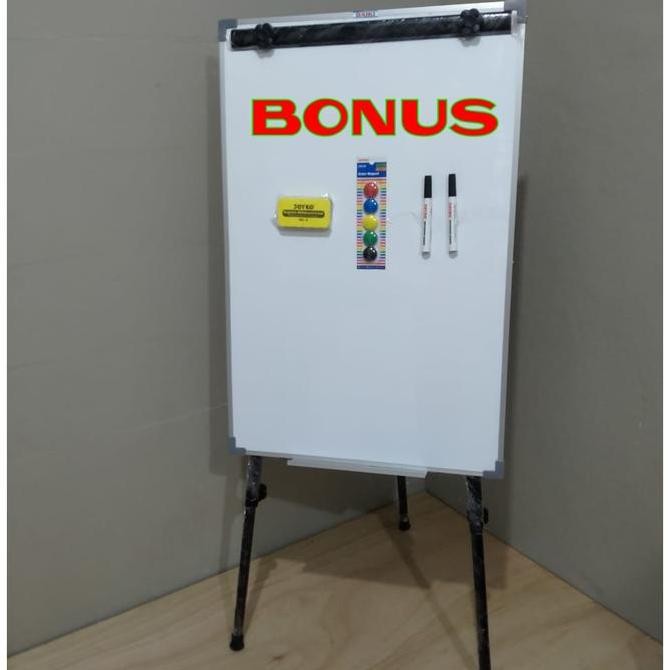 

Flipchart Magnetic MJ Board uk 70x100 Cm Free Spidol Penghapus Kertas Kualitas Original