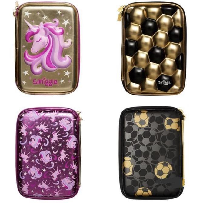 

SMIGGLE PENCIL CASE HARDTOP UNICORN PINK GOLD SOCCERBALL GOLD ORIGINAL Kualitas Original