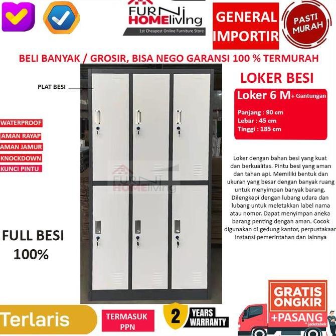 

PROMO Lemari Loker Locker Cabinet 6 Pintu Full Besi Kualitas Original