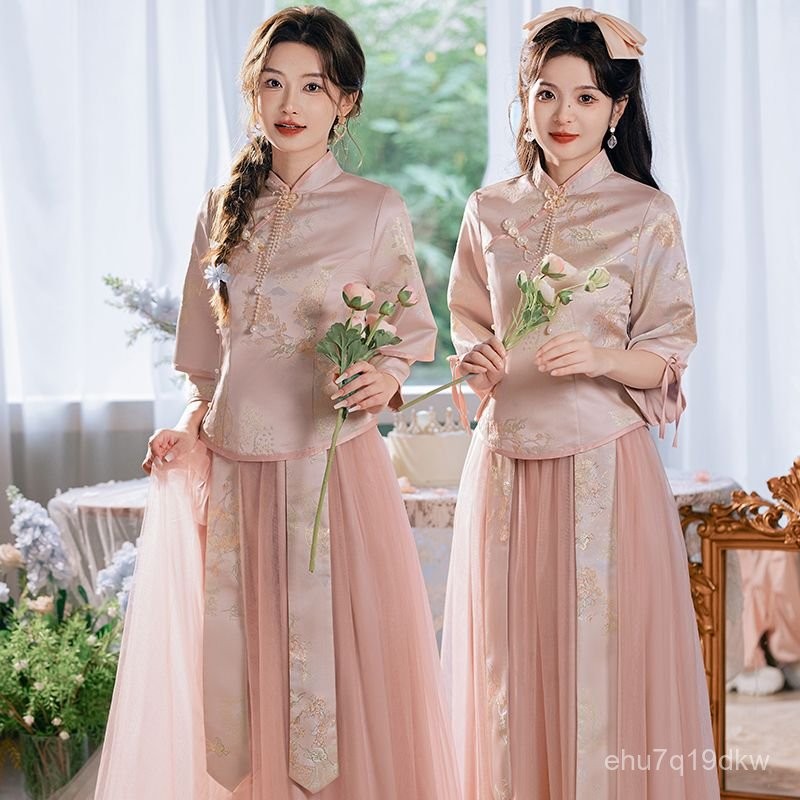 Terbaru Cina angin pengantin gaun / bordir jacquard perasaan tinggi / gaun pesta pernikahan