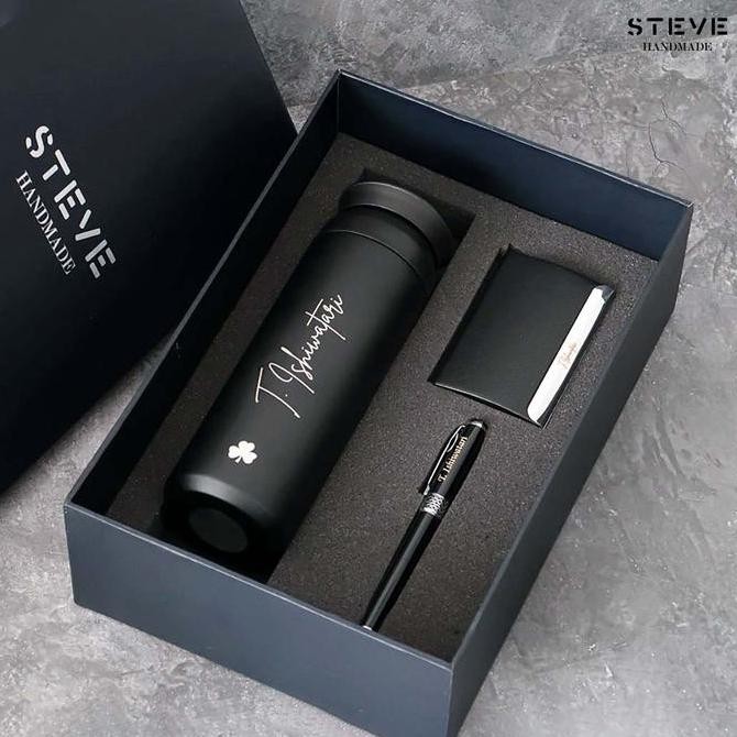 

Gift Set Executive Set B Tumbler Name Card Holder Steve Handmade Kualitas Original